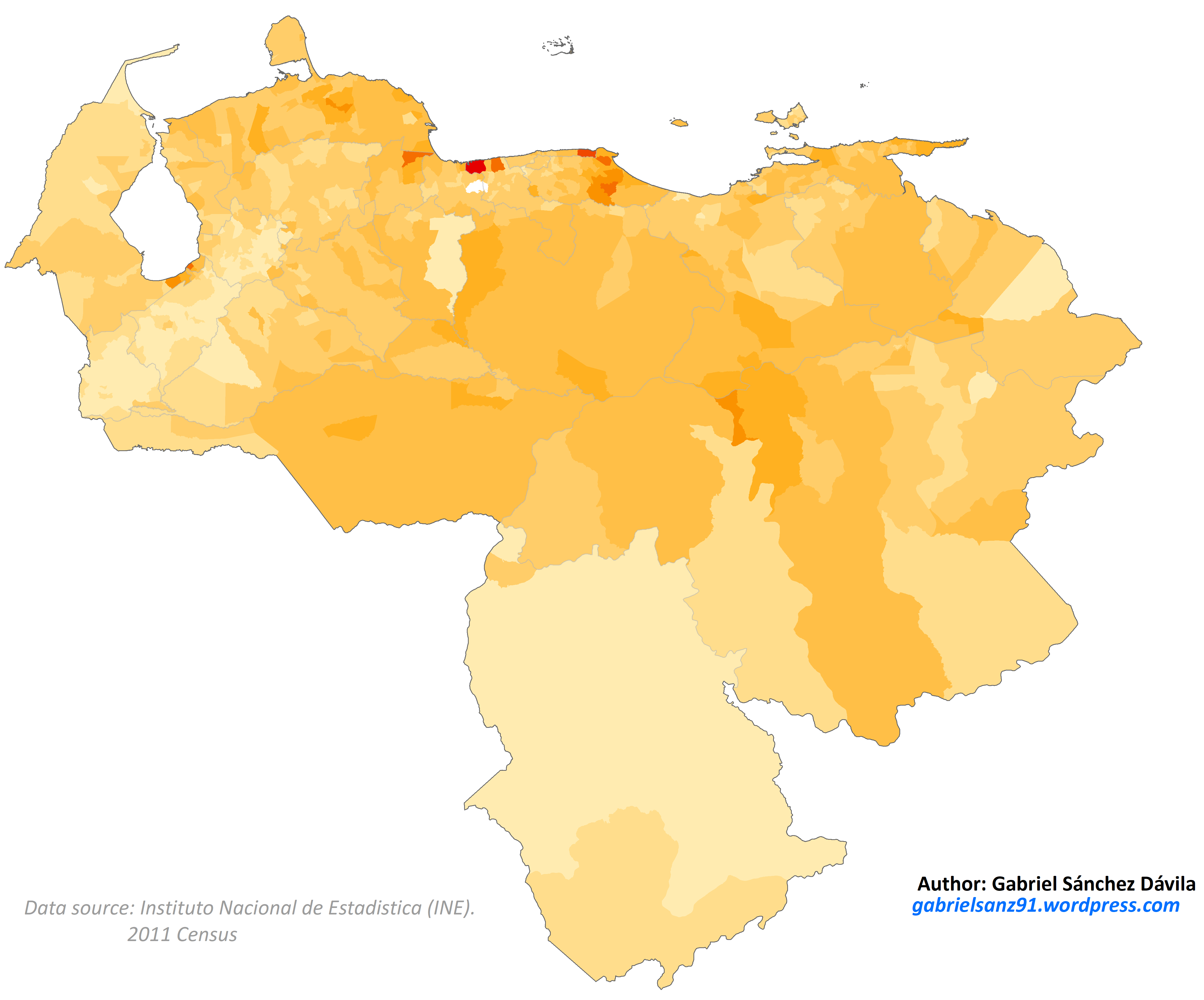 Black and Afrodescendant population of Venezuela in 2011