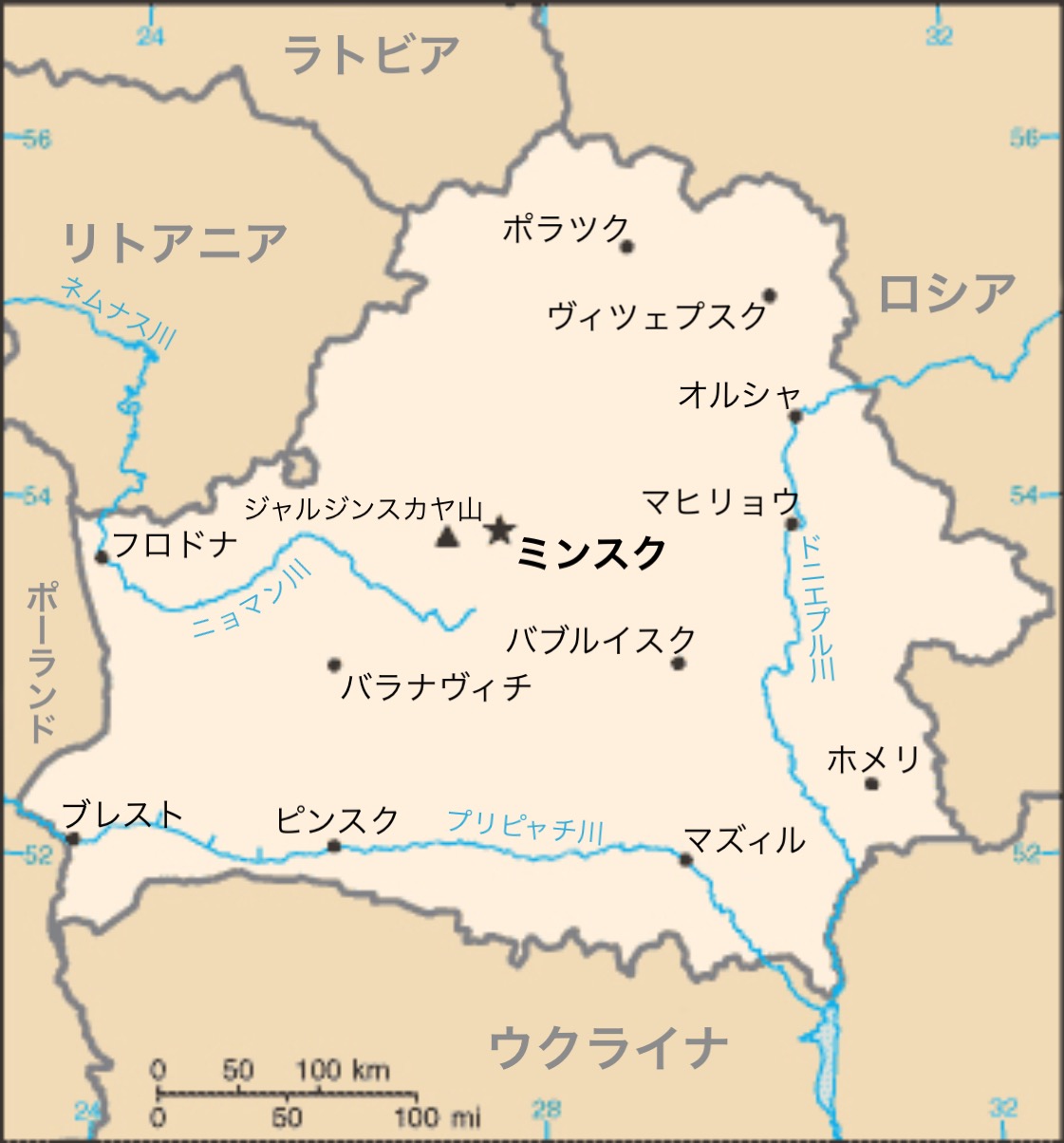 ベラルーシの地図