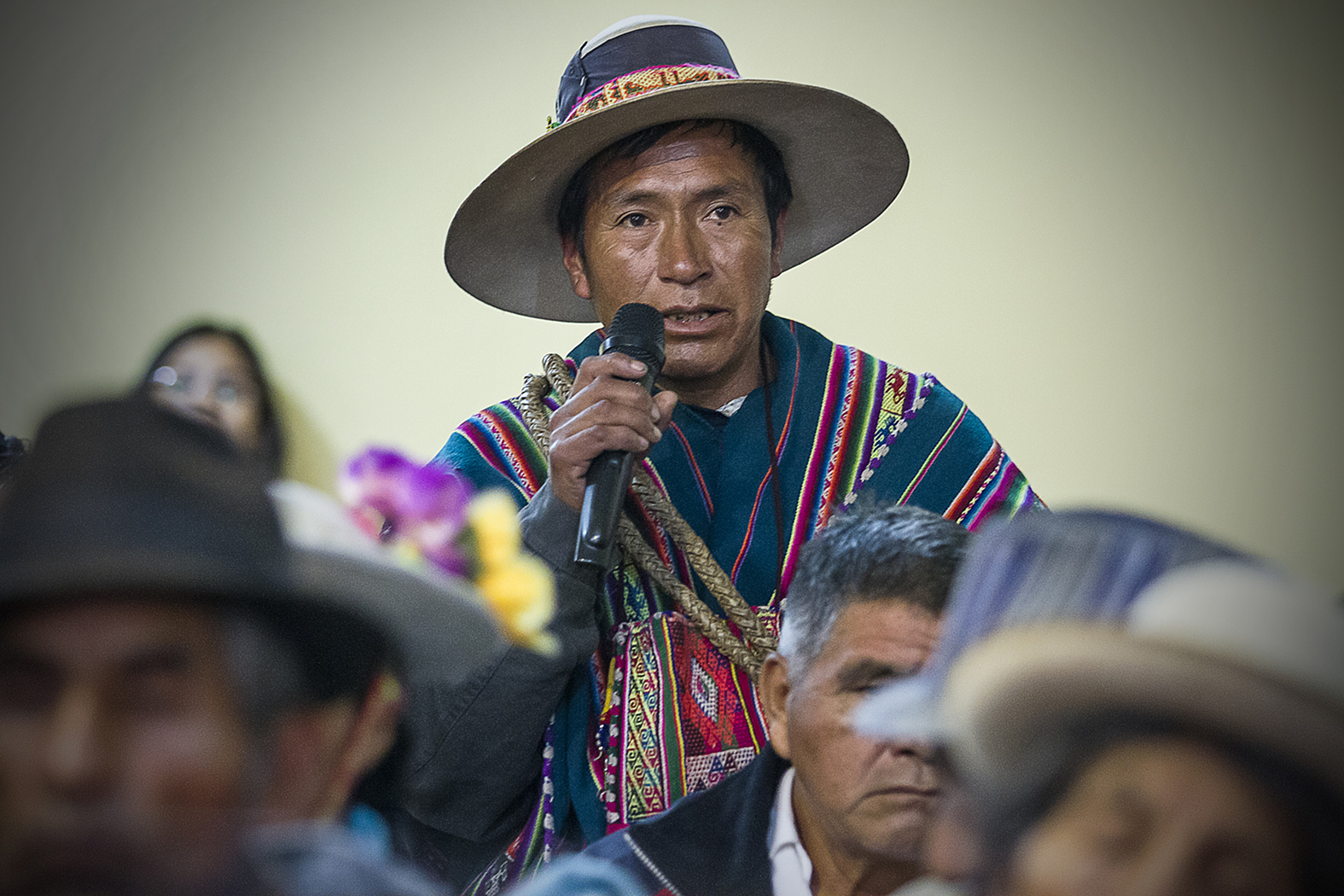 Men from the Raqaypampa Indigenous Territory, representing one of Bolivia's many indigenous communities.