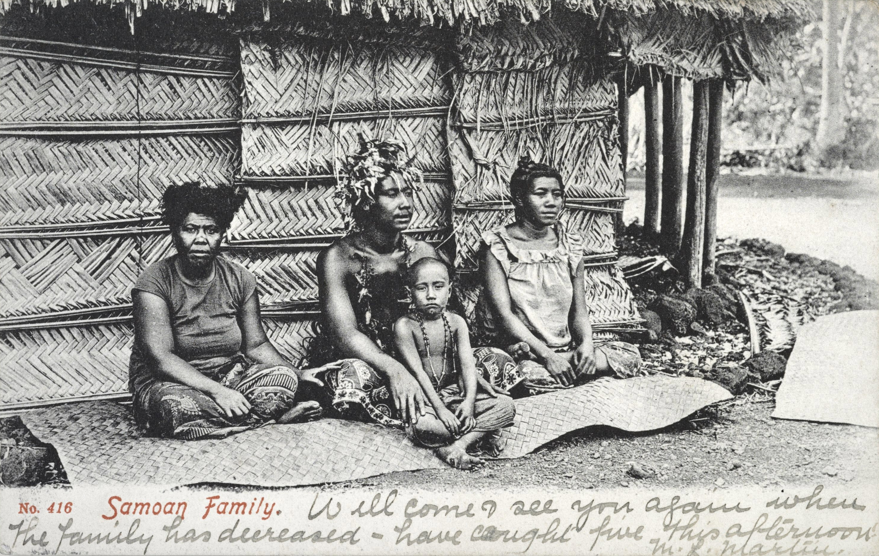 Sebuah keluarga Samoa pada tahun 1909.
