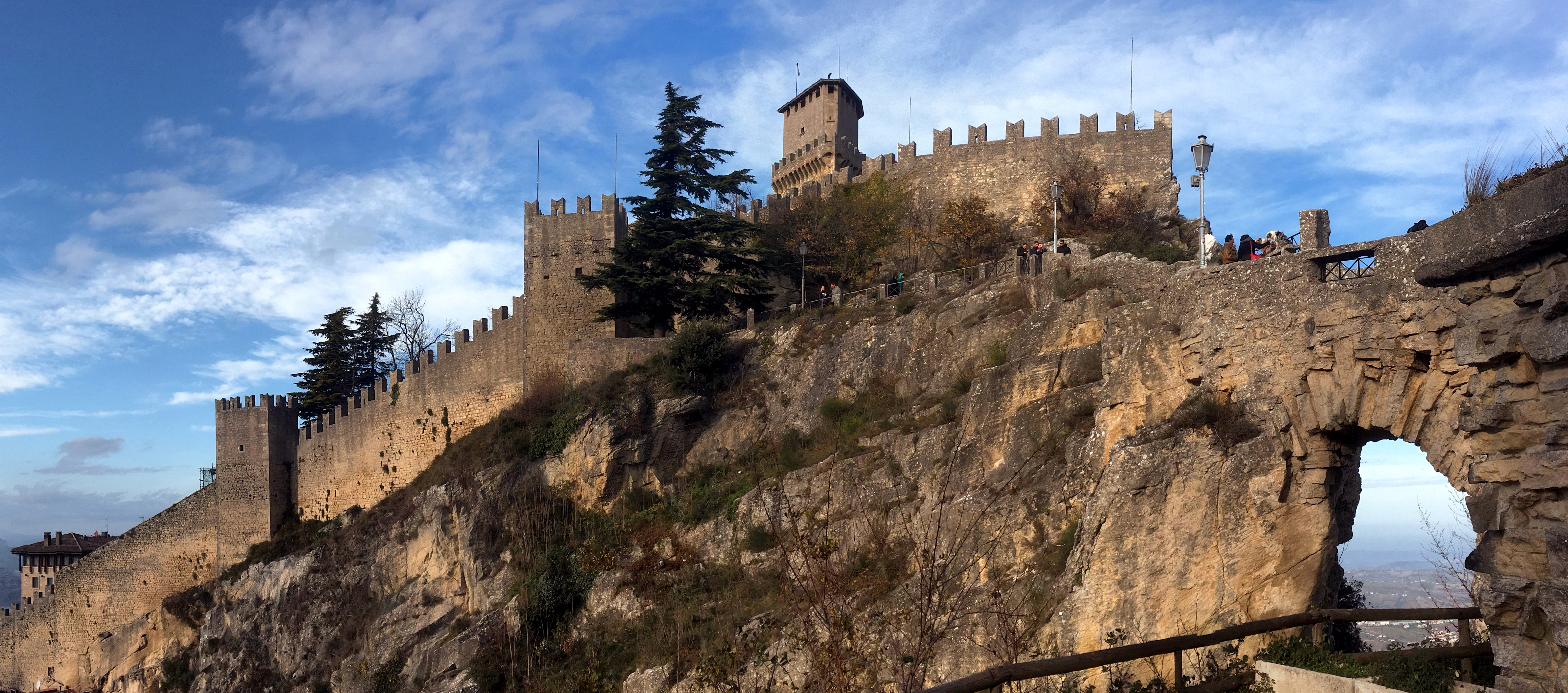 View of the defense walls of Guaita.