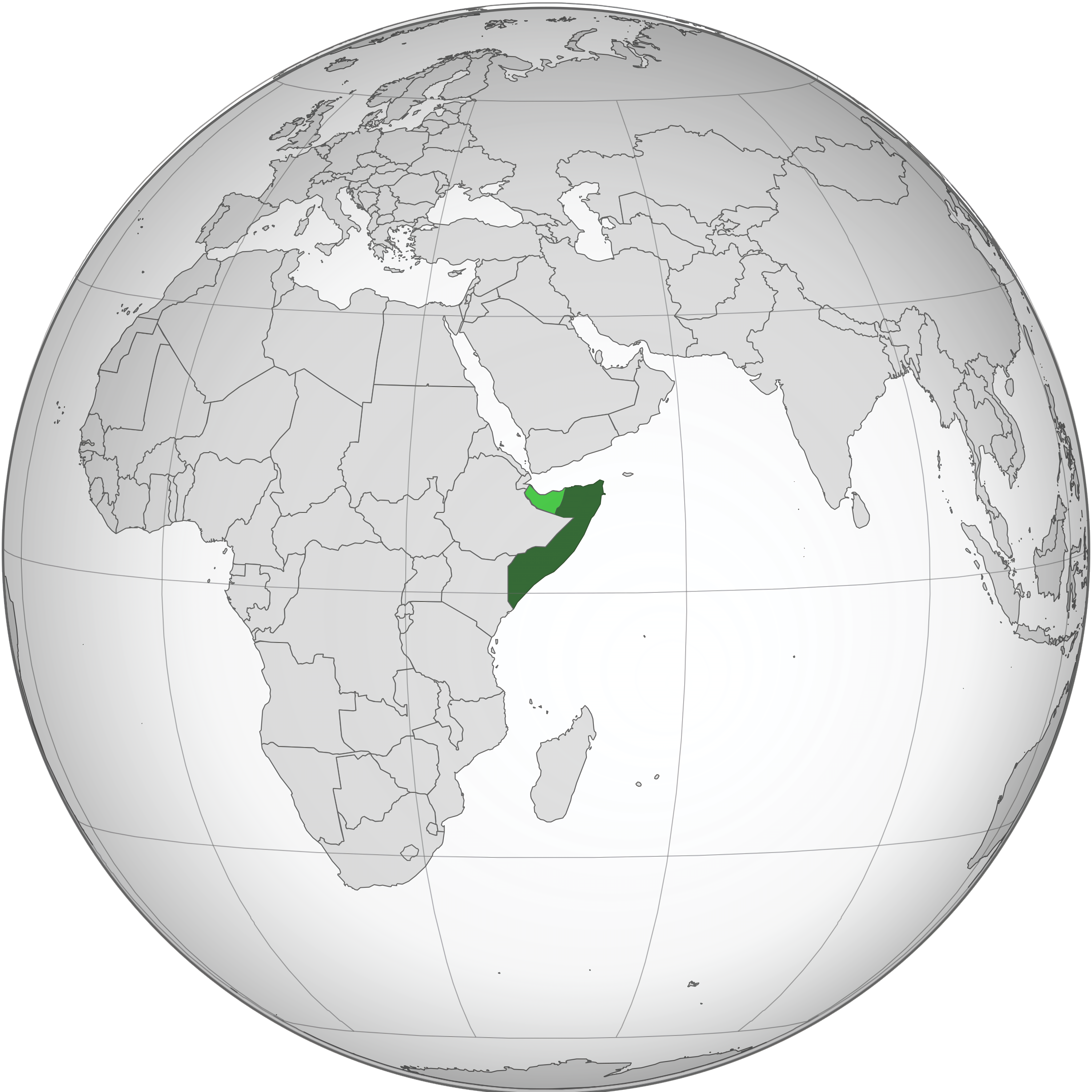 Hình chiếu trực giao của Somalia.