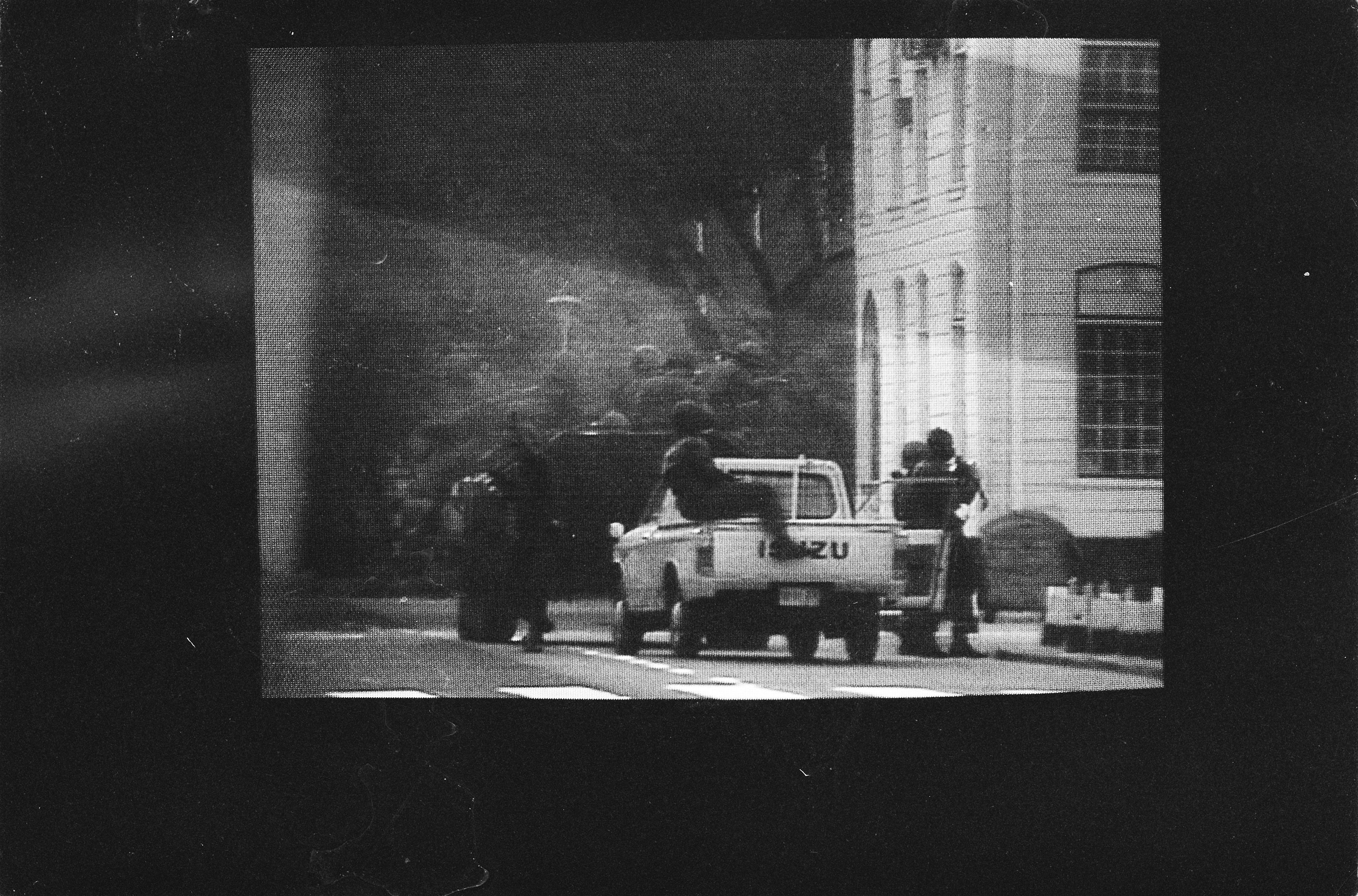 News footage of the 1982 events in Suriname, reflecting the period of military rule and suppression of dissent.