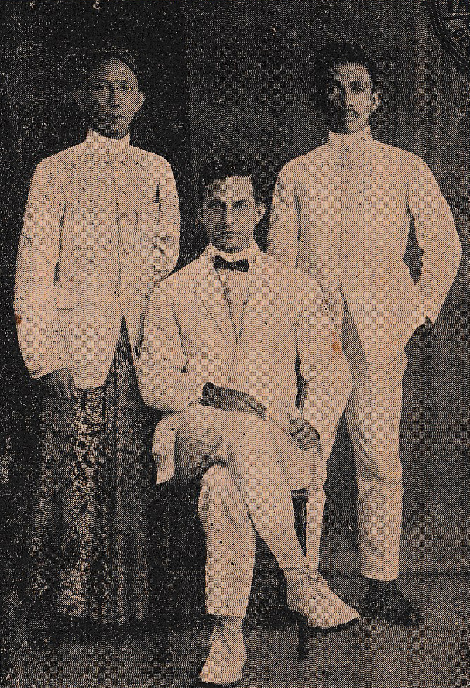 Potret Tiga Serangkai ketika di pengasingan (1914).