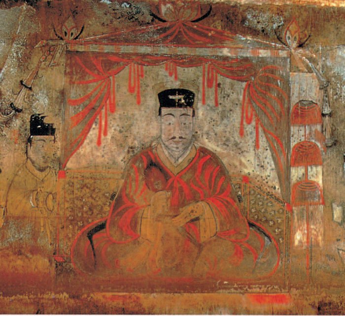 A painting in one of the chambers of the Complex of Koguryo Tombs.