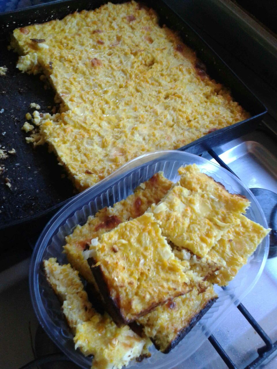 Sopa Paraguaya, a traditional cornbread-like dish.