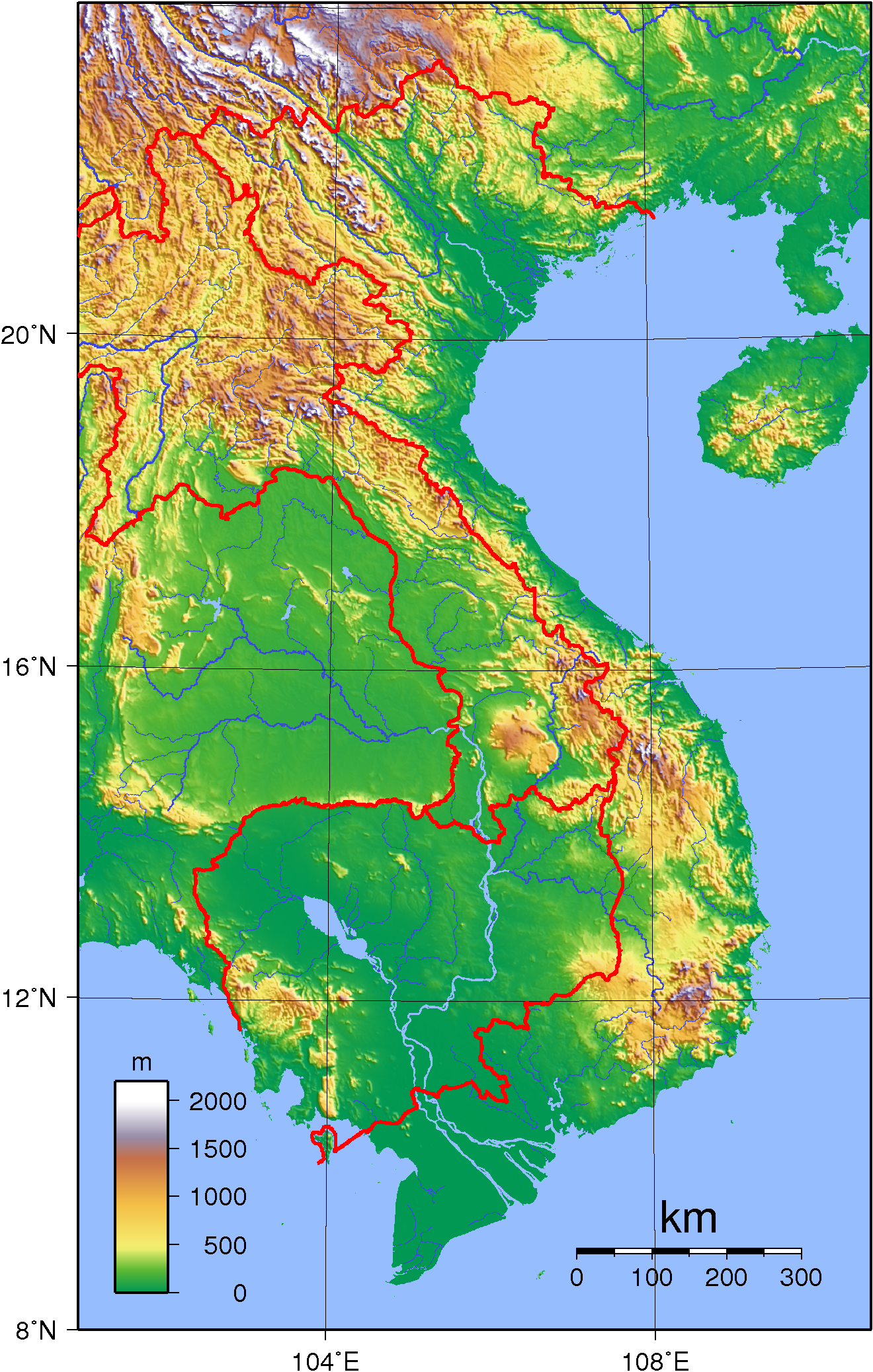 Bản đồ địa hình Việt Nam