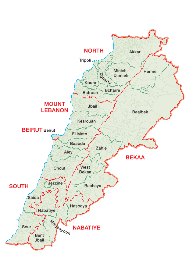 Các tỉnh của Liban.