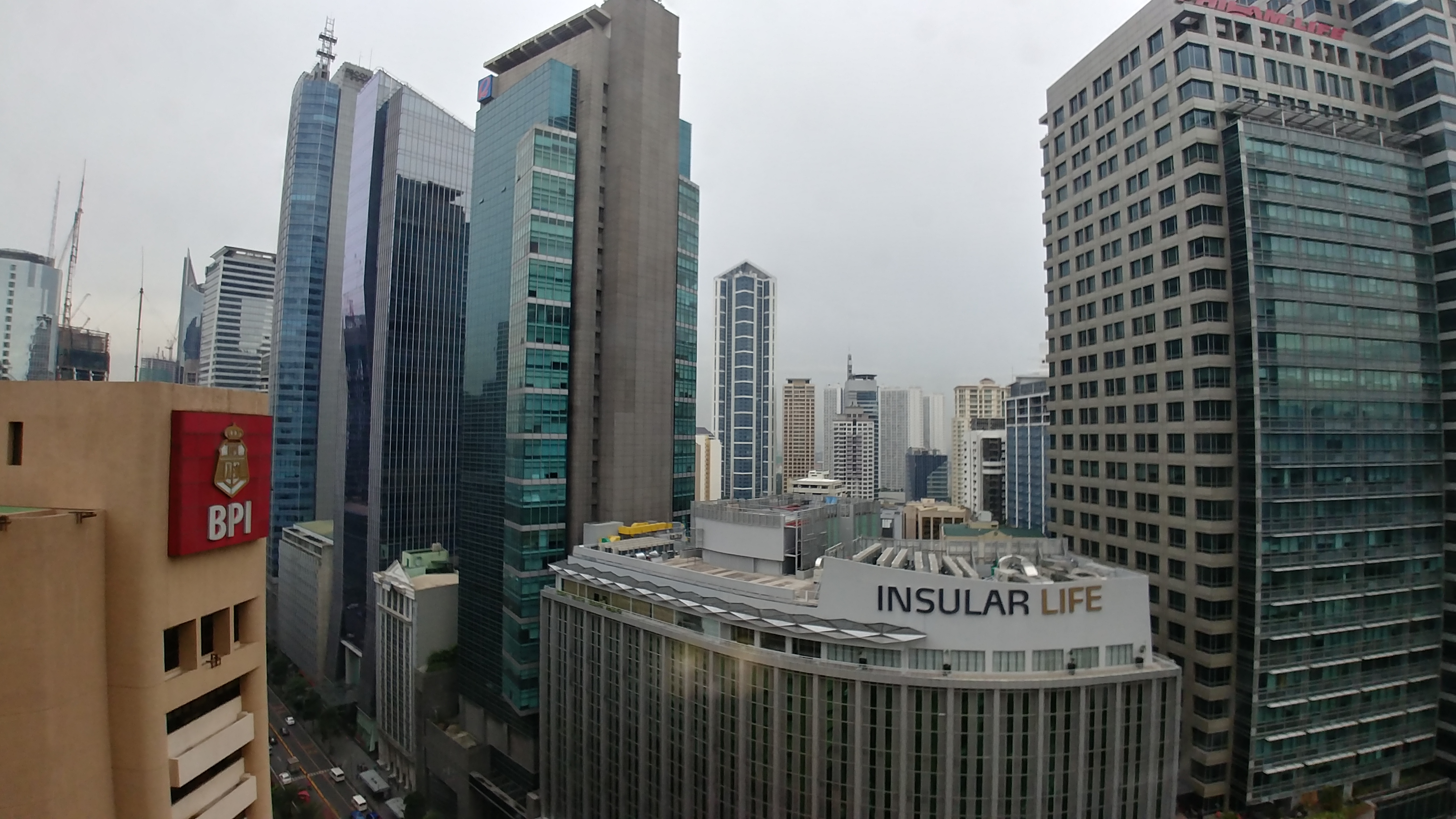 The Makati Central Business District in Metro Manila, a major financial and commercial hub in the Philippines.