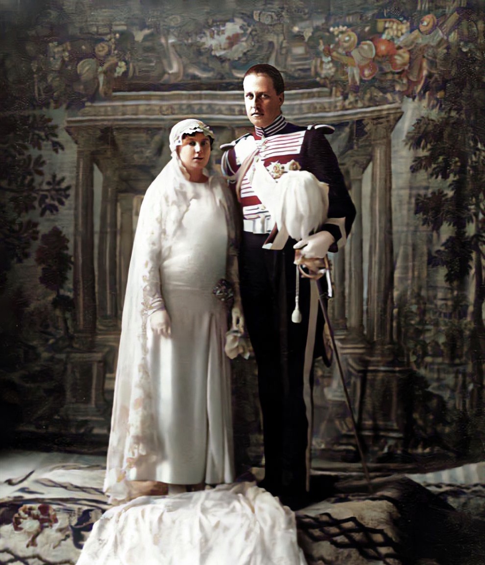 結婚式の日のイサベル・アルフォンサ公女夫妻