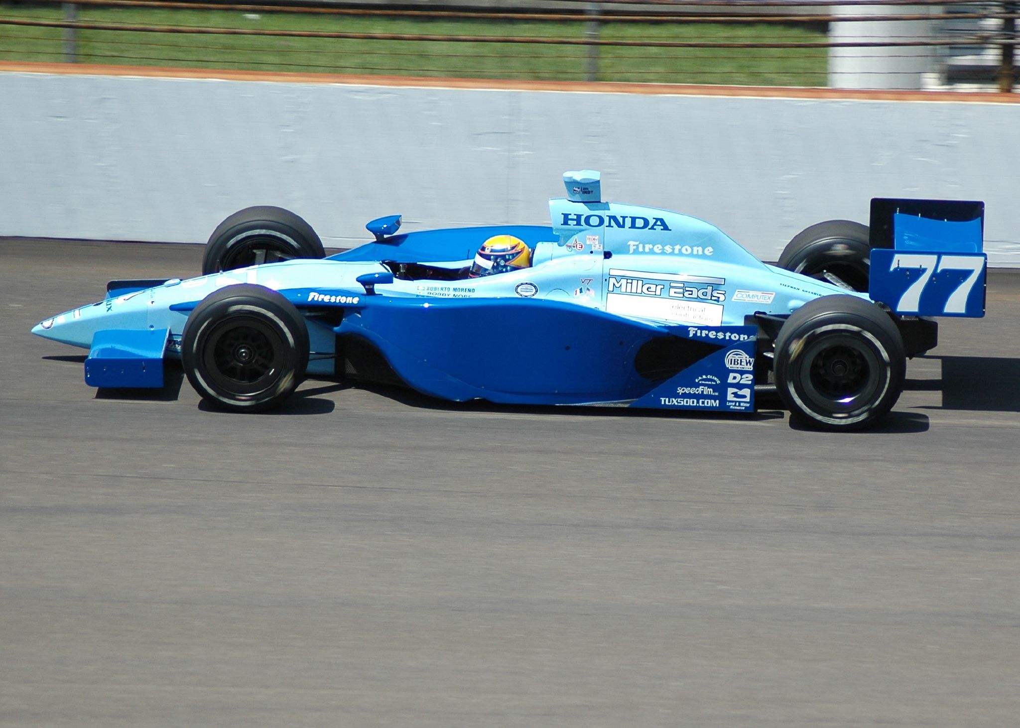 Moreno practicing for the 2007 Indianapolis 500.