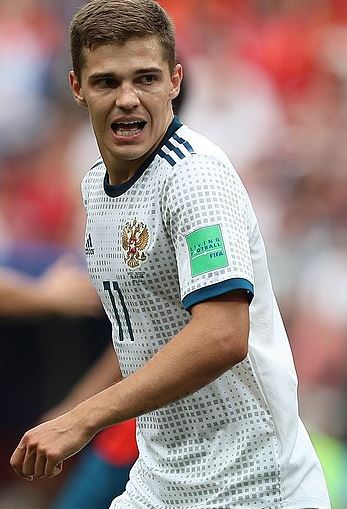 2018년 러시아 대표팀에서의 로만 조브닌