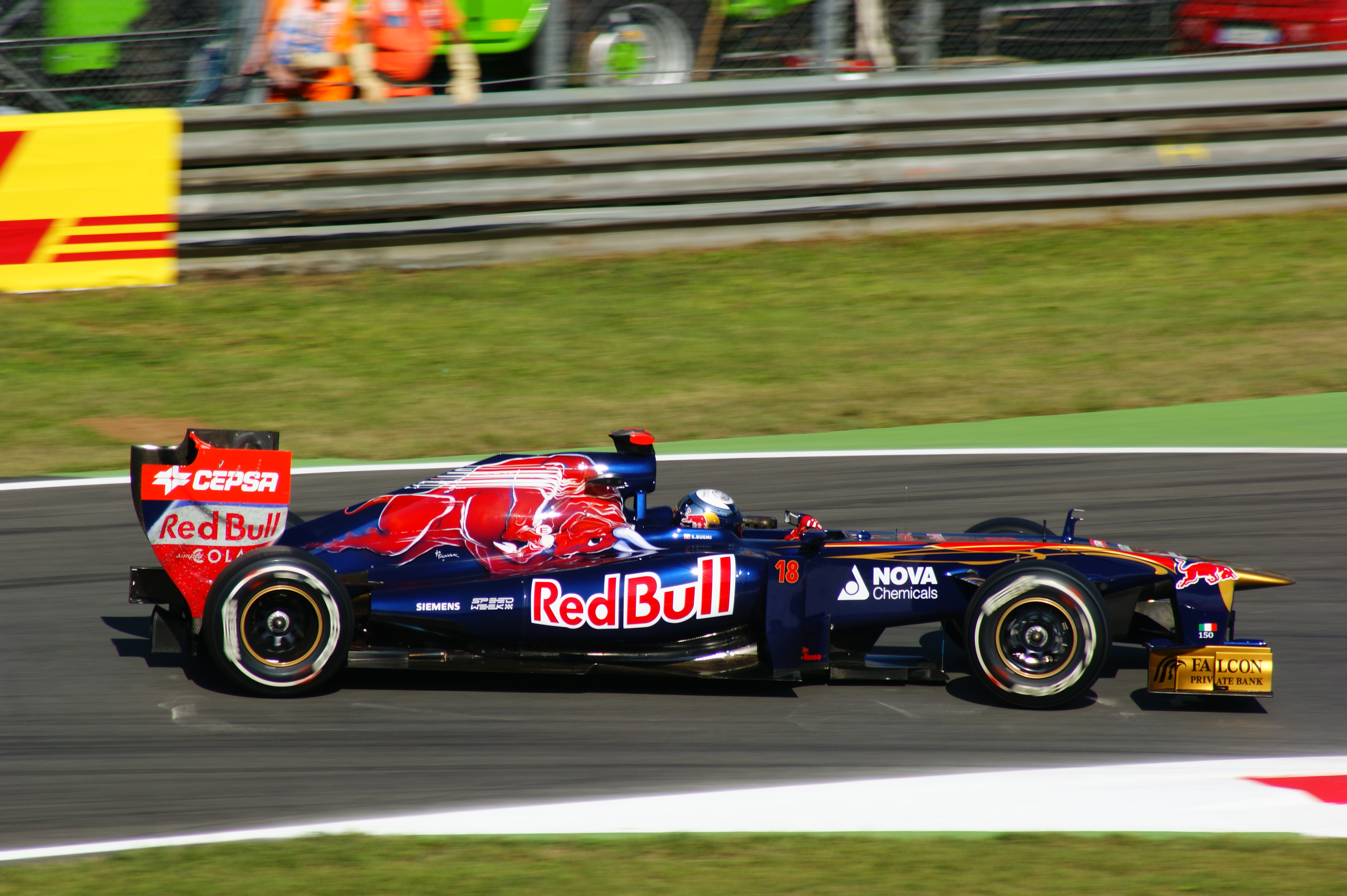 Buemi driving for Toro Rosso at the 2011 Italian Grand Prix
