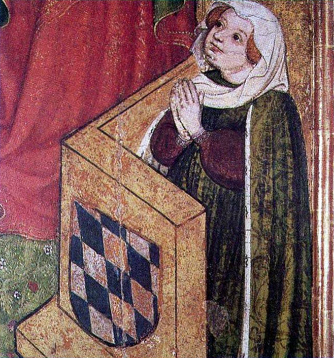Elisabeth of Bavaria-Landshut, depicted as a patron.