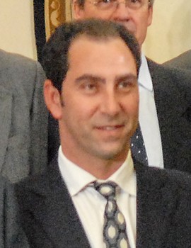 Albert Costa bersama pasukan Piala Davis Sepanyol dan Perdana Menteri Sepanyol, Mariano Rajoy.