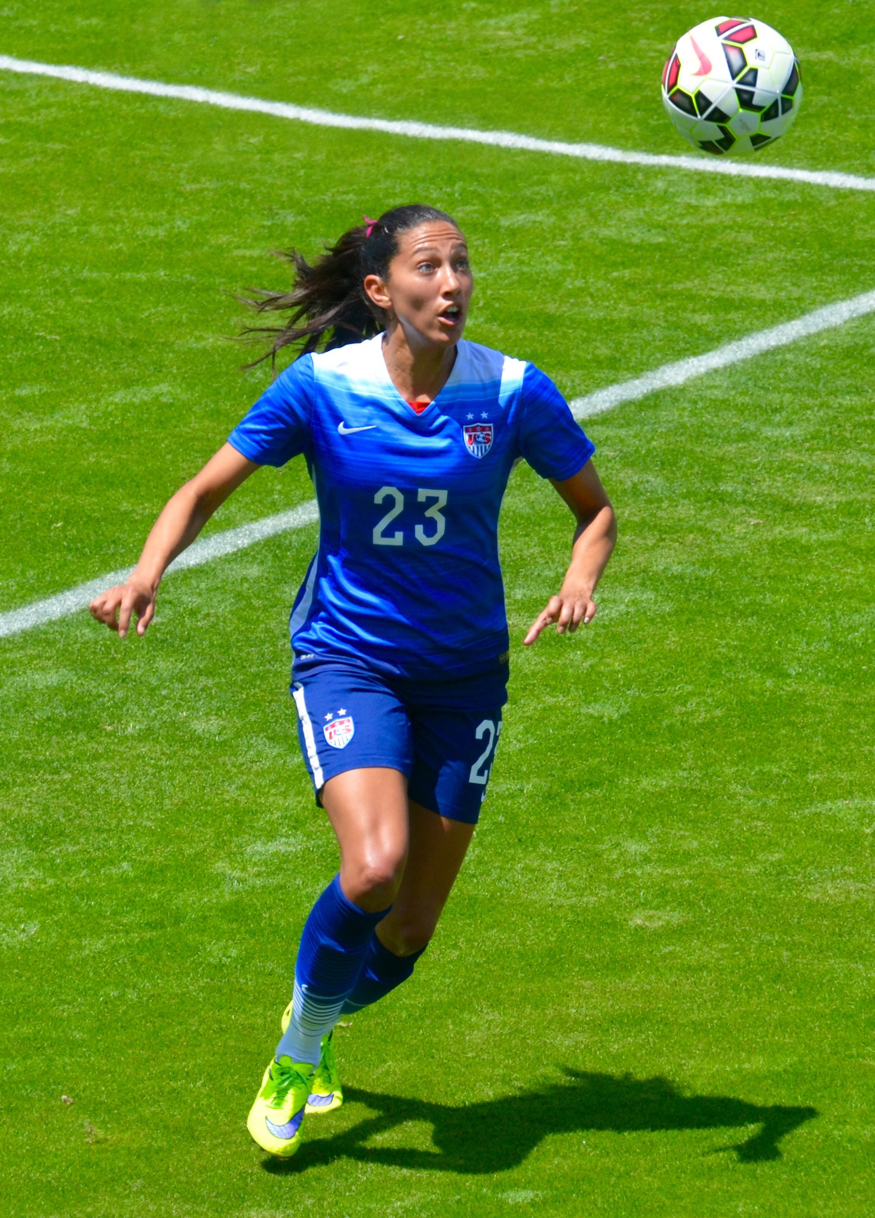 Press bermain untuk Amerika Syarikat di Avaya Stadium, Mei 2015.