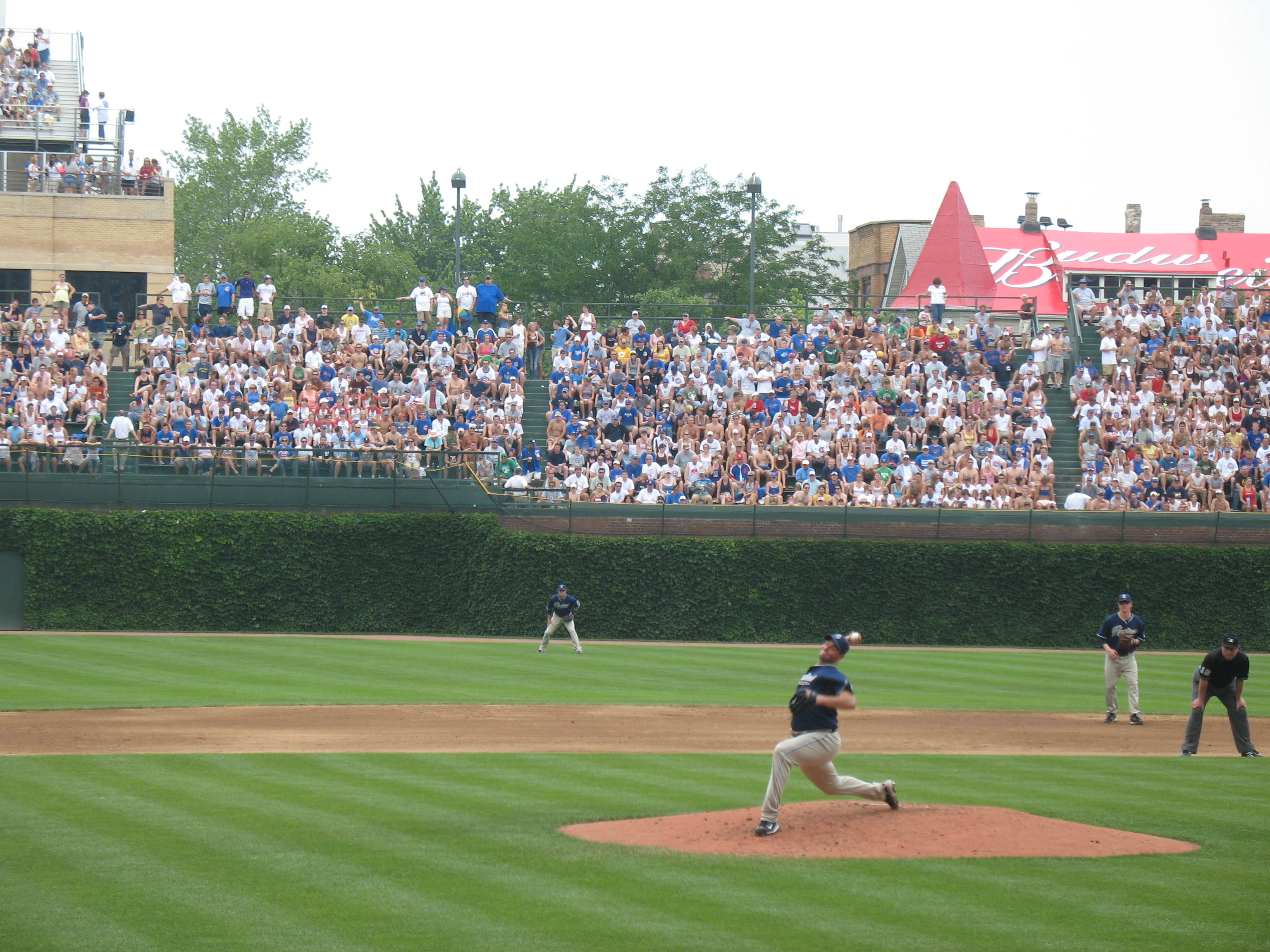 Chris Young batting against Chicago Cubs starting pitcher Carlos Zambrano shortly before the brawl on June 16, 2007
