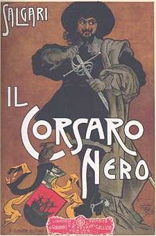 1904년 《Il corsaro nero이탈리아어》 3판 표지 (알베르토 델라 발레 삽화)