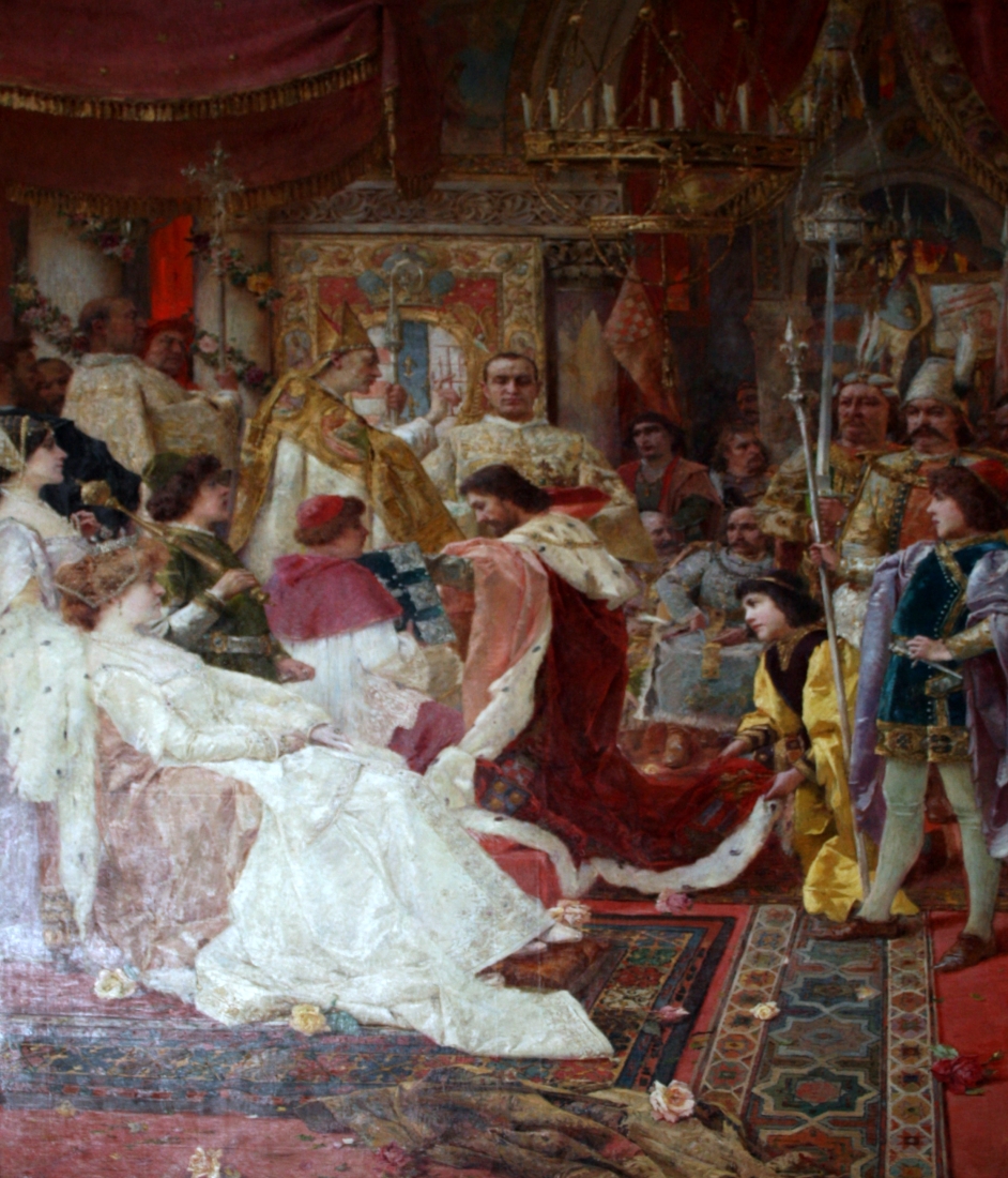 Penobatan Raja Dmitar Zvonimir (1075), yang menunjukkan hubungan paus dengan raja-raja Kristian.