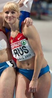 The Russian 4x400m relay team at the 2011 European Indoor Championships.