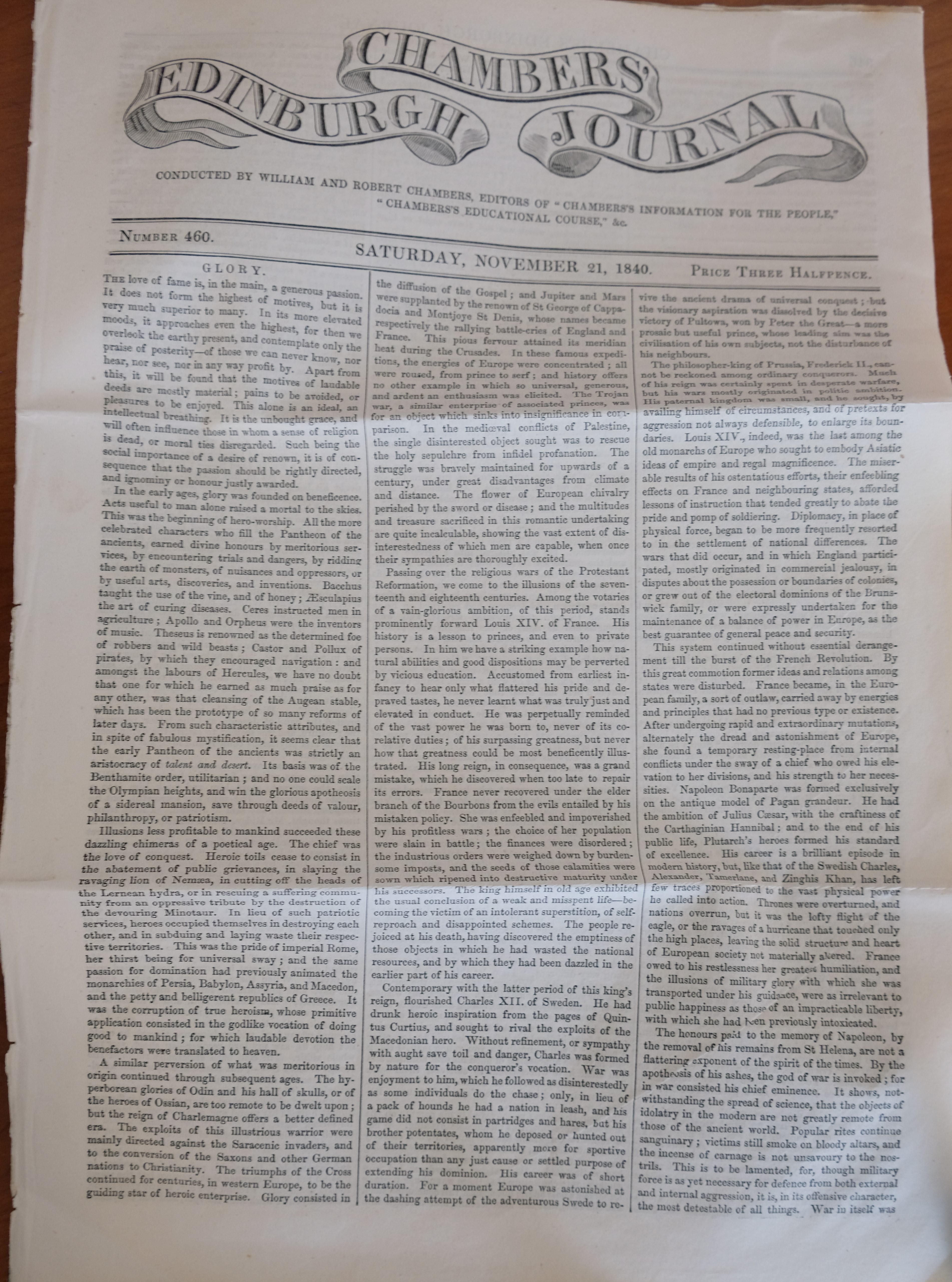 21 November 1840, salinan Chambers' Edinburgh Journal