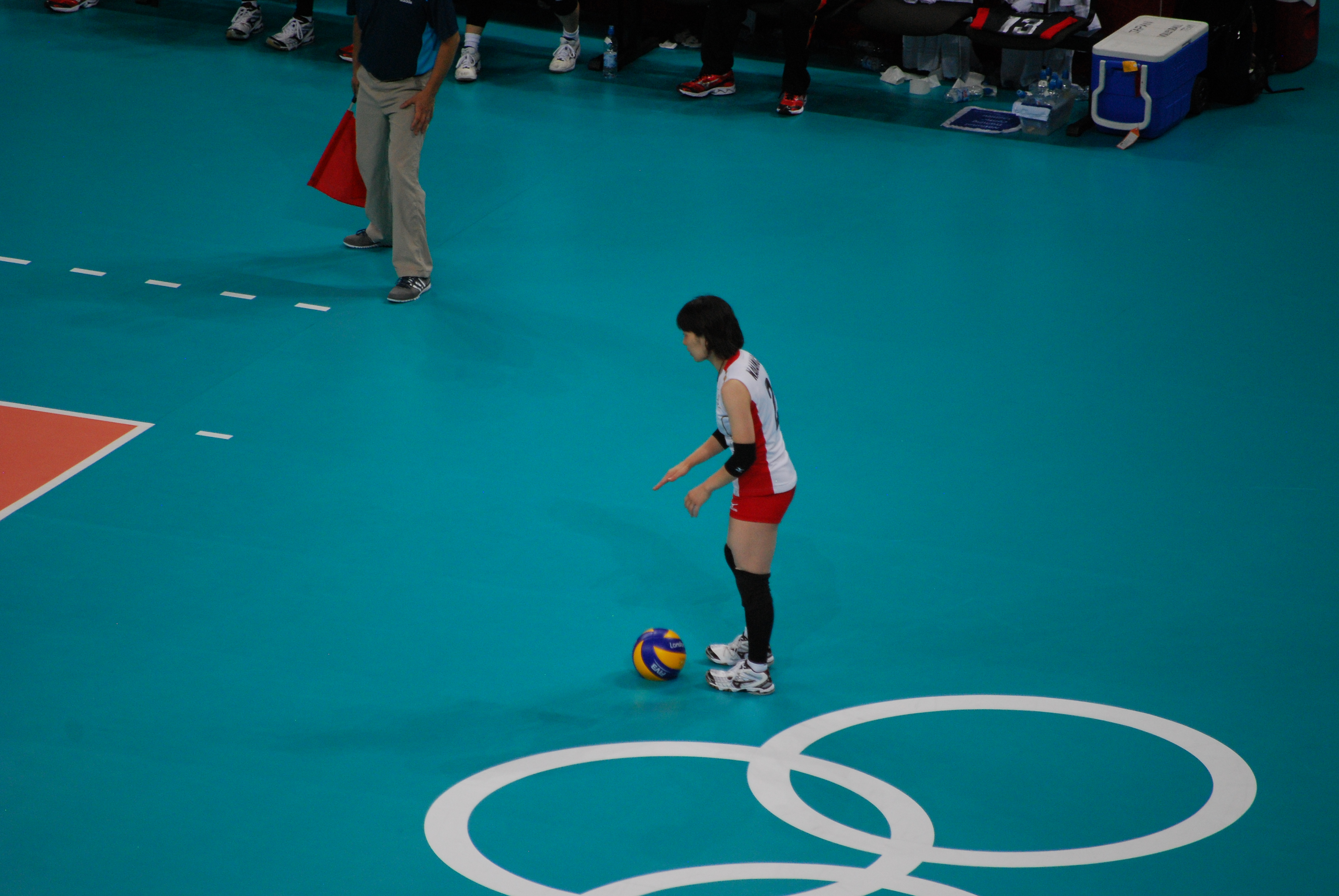 Nakamichi serving at the 2012 Summer Olympics.