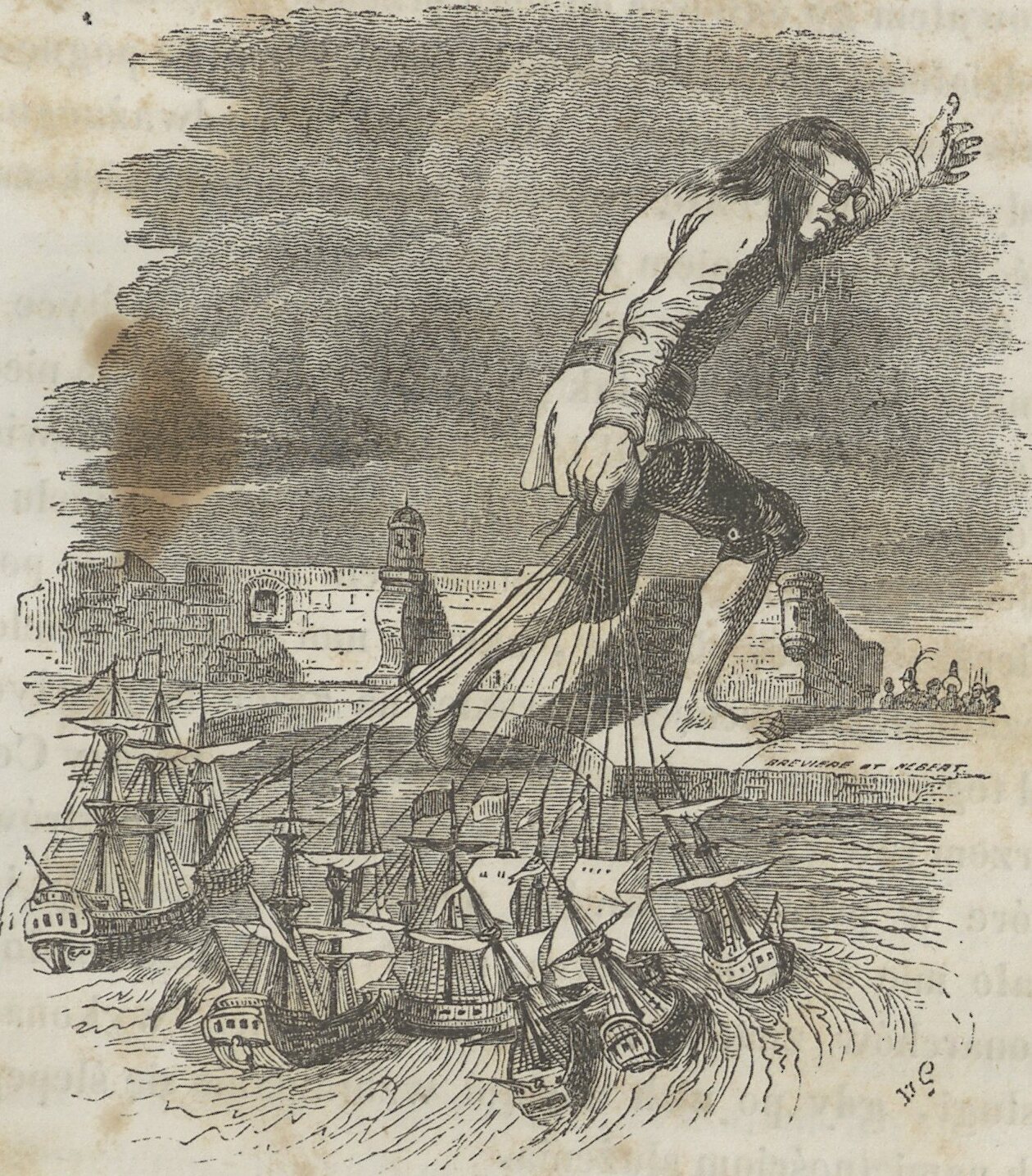 Gulliver menarik armada, Perjalanan Gulliver (1838)