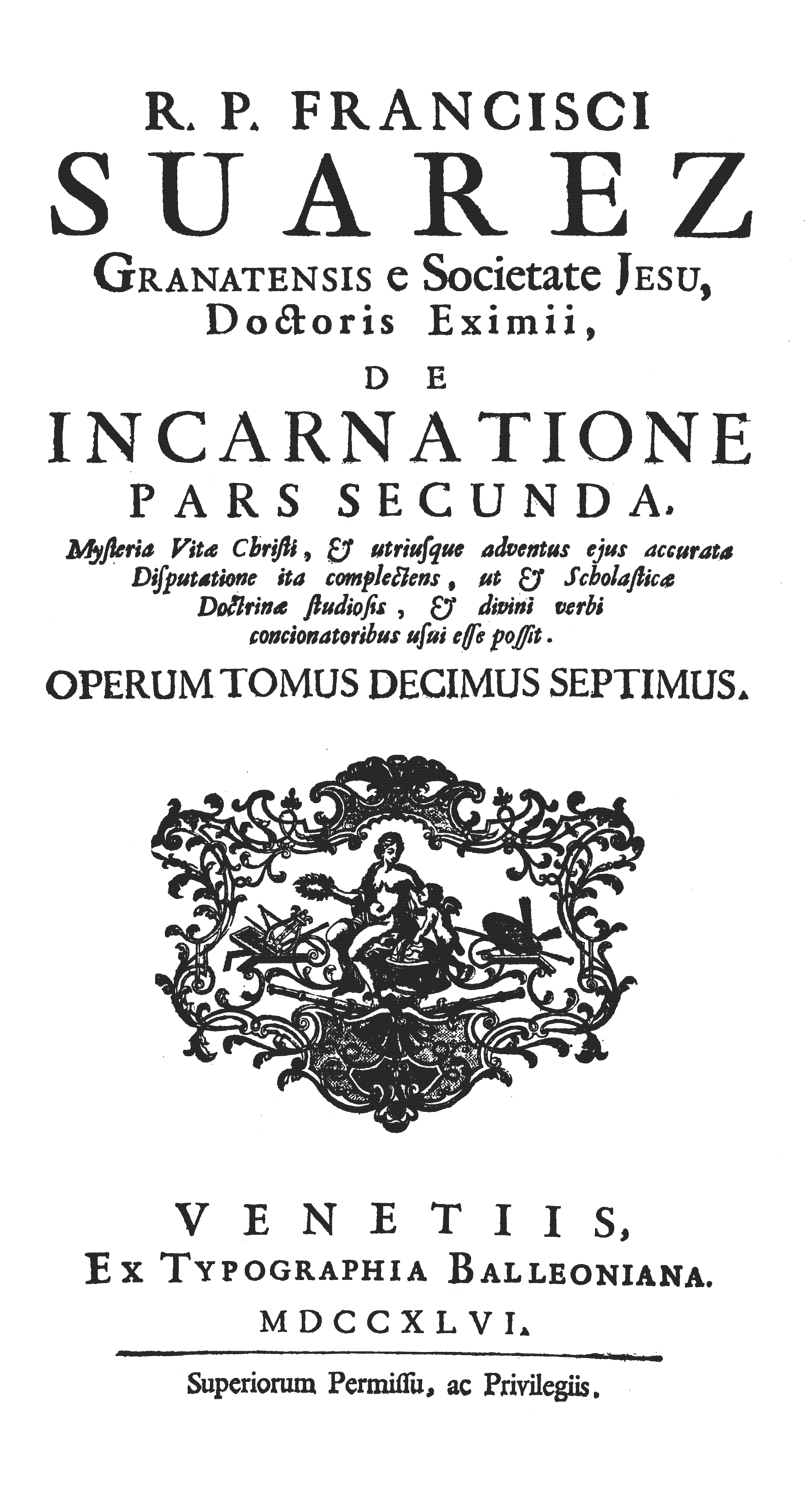 《강생에 관하여》(De incarnatione, pars secunda, 1746년)
