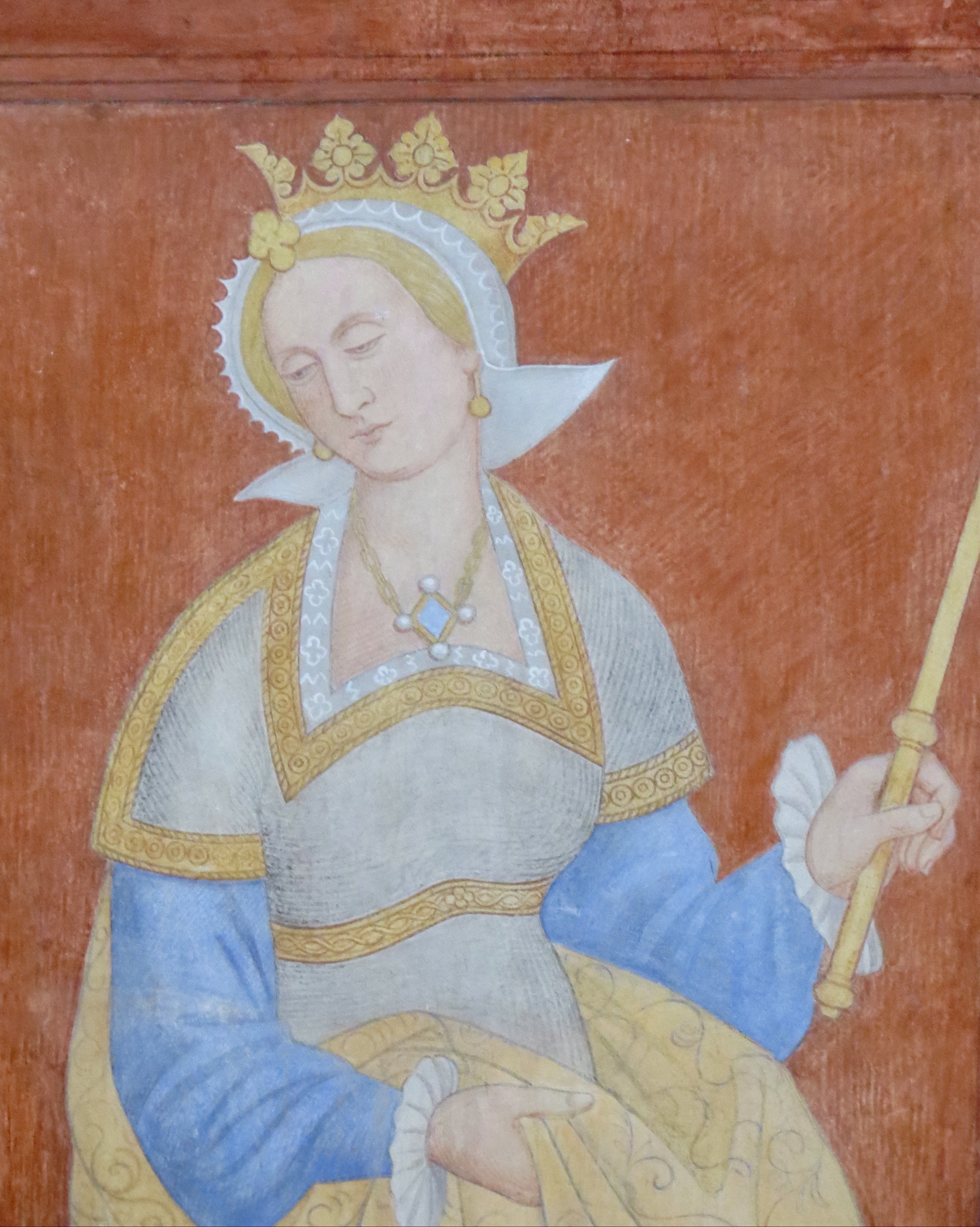 Estrid as depicted in the 16th century on a wall in Roskilde Cathedral