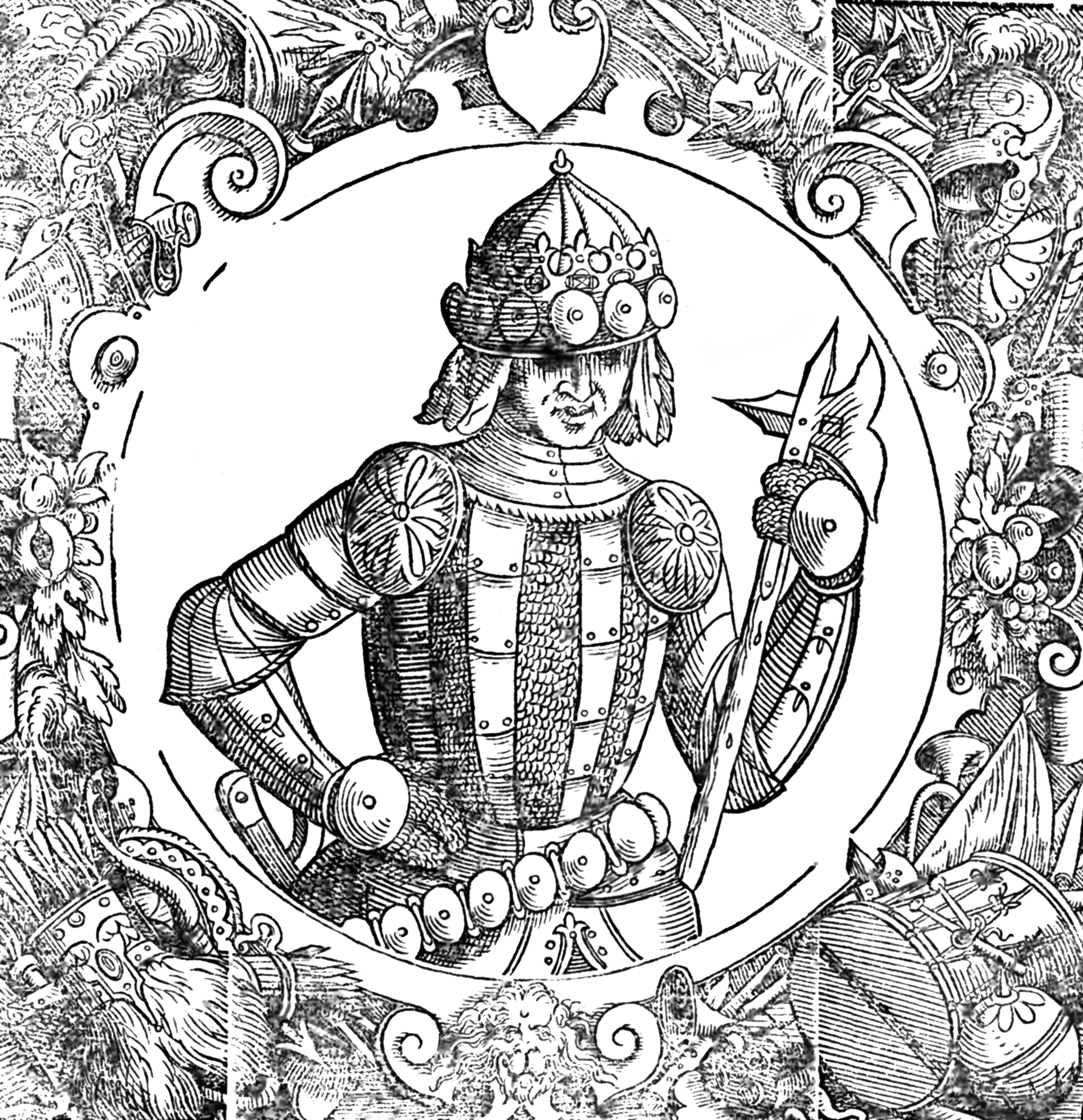 คาซิเมียร์ซที่ 2 ในหนังสือ Sarmatiae Europeae descriptio โดยอาเล็กซันเดอร์ กวานิน ราวปี ค.ศ. 1578