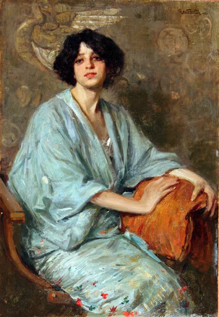 실내 풍경과 인물 (Interior Scene with Figure)