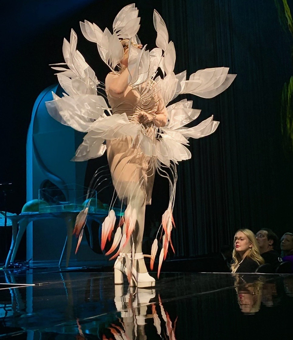 Björk performing at The Shed in 2019
