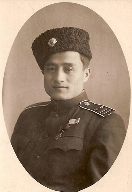 Abdulkerim Abbas in his East Turkestan National Army uniform, 1945