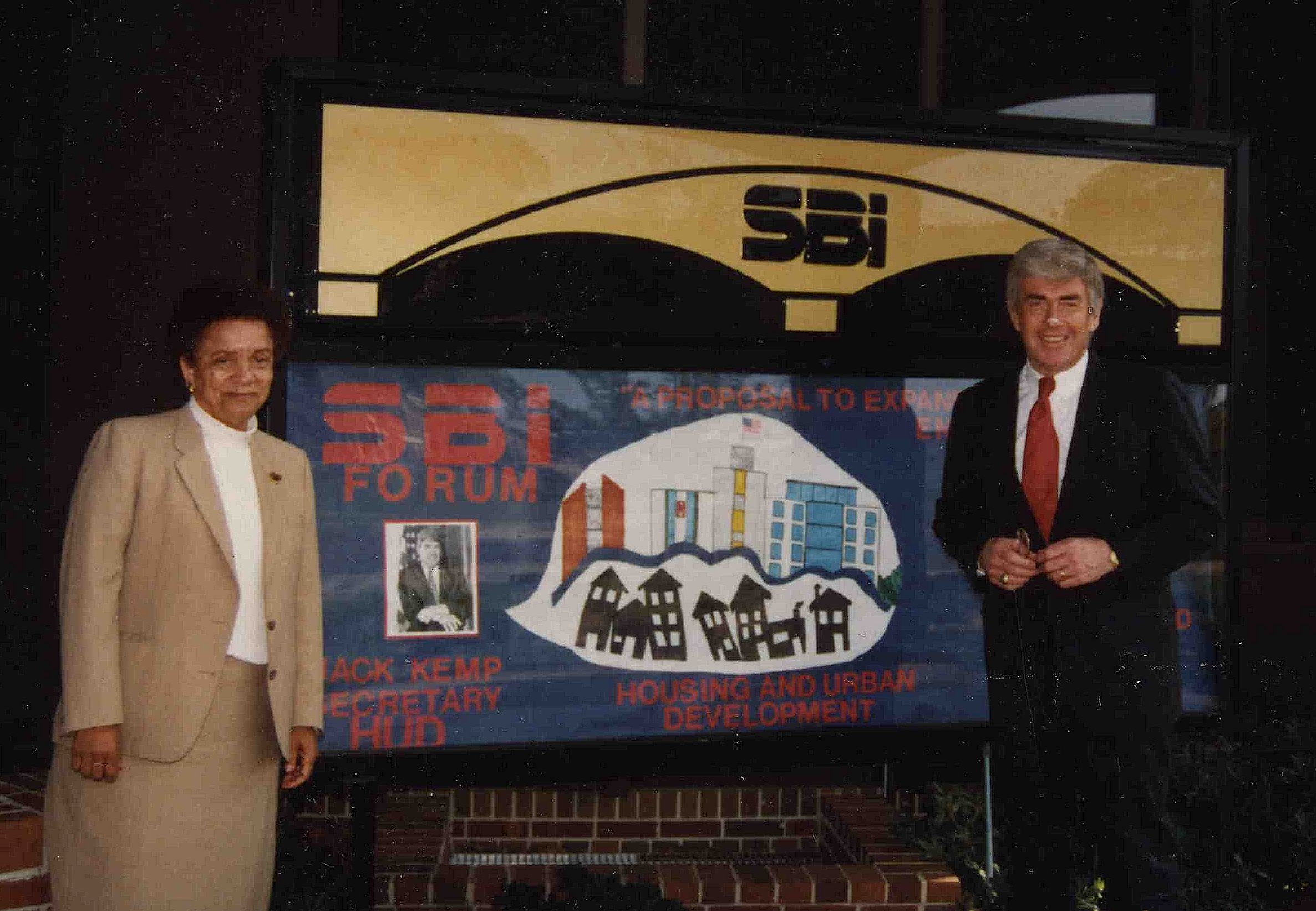HUD Secretary Kemp with Sybil Mobley, a Florida A&M University Dean.