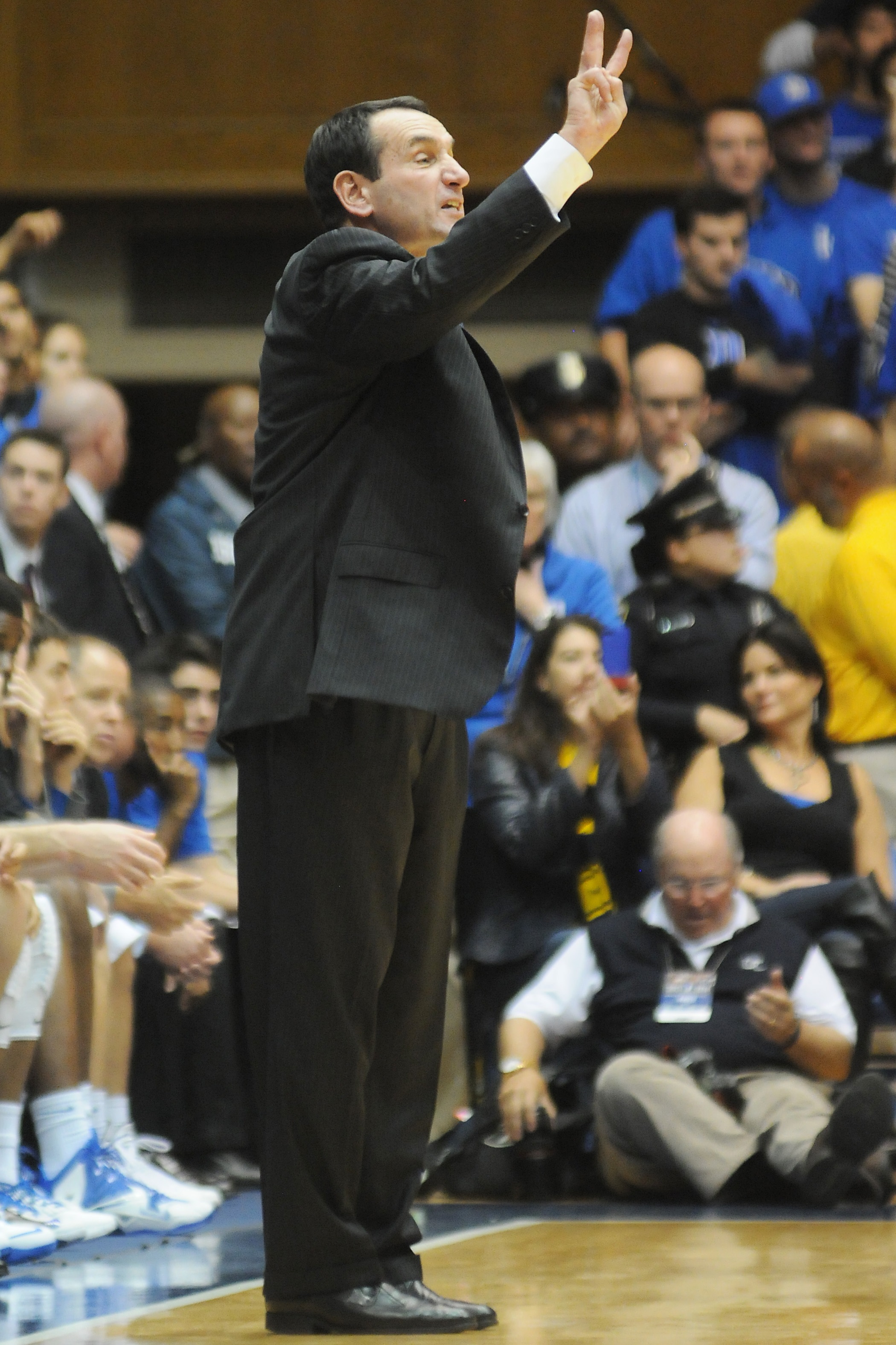 Krzyzewski coaching during a 2013 game.