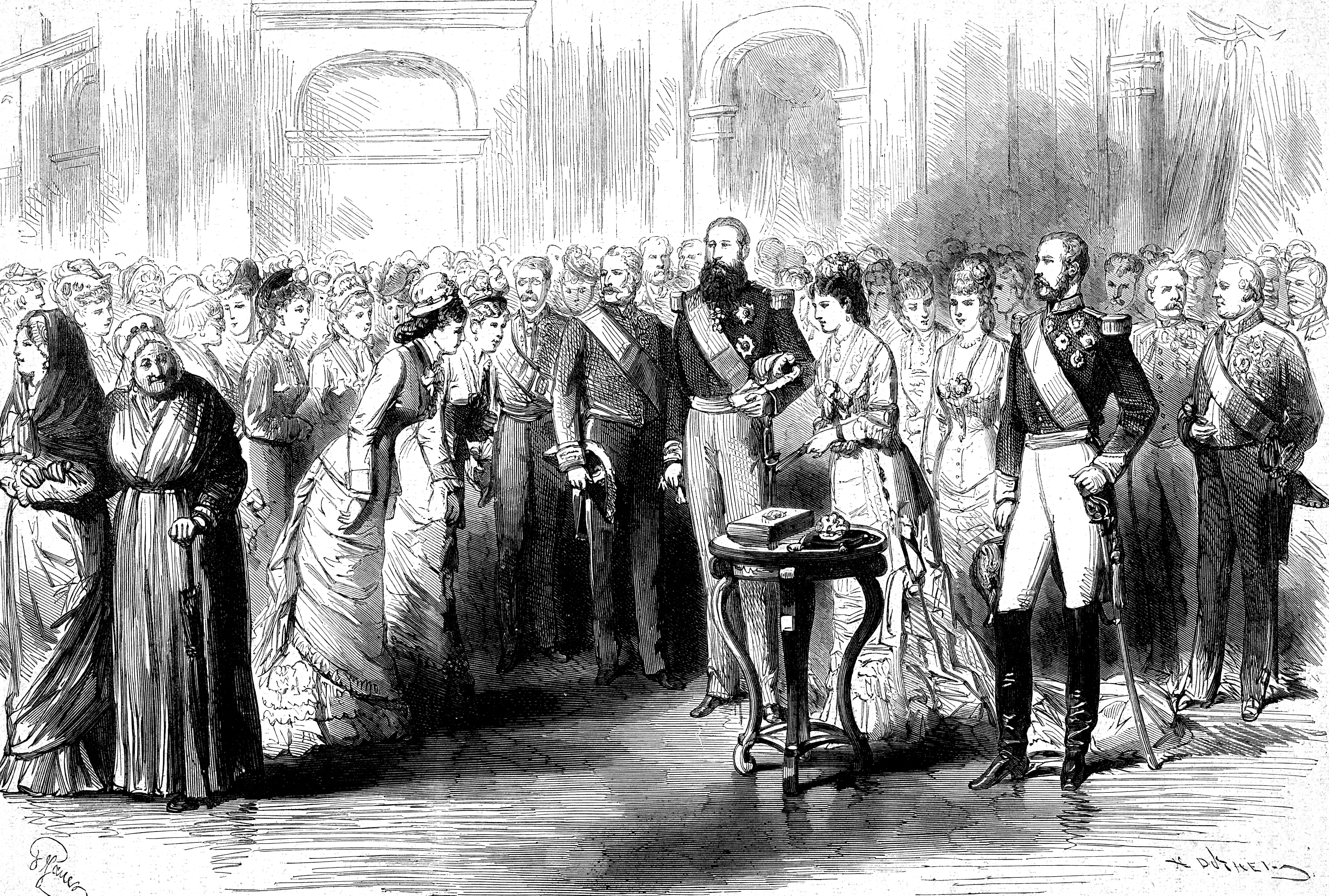 1878년 브뤼셀 왕궁에서 열린 레오폴 2세와 마리 앙리에트의 결혼 25주년 기념일