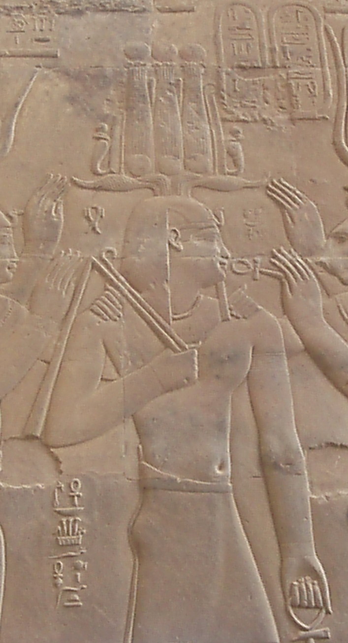 An illustration of Ptolemy XIII from the temple at Kom Ombo.