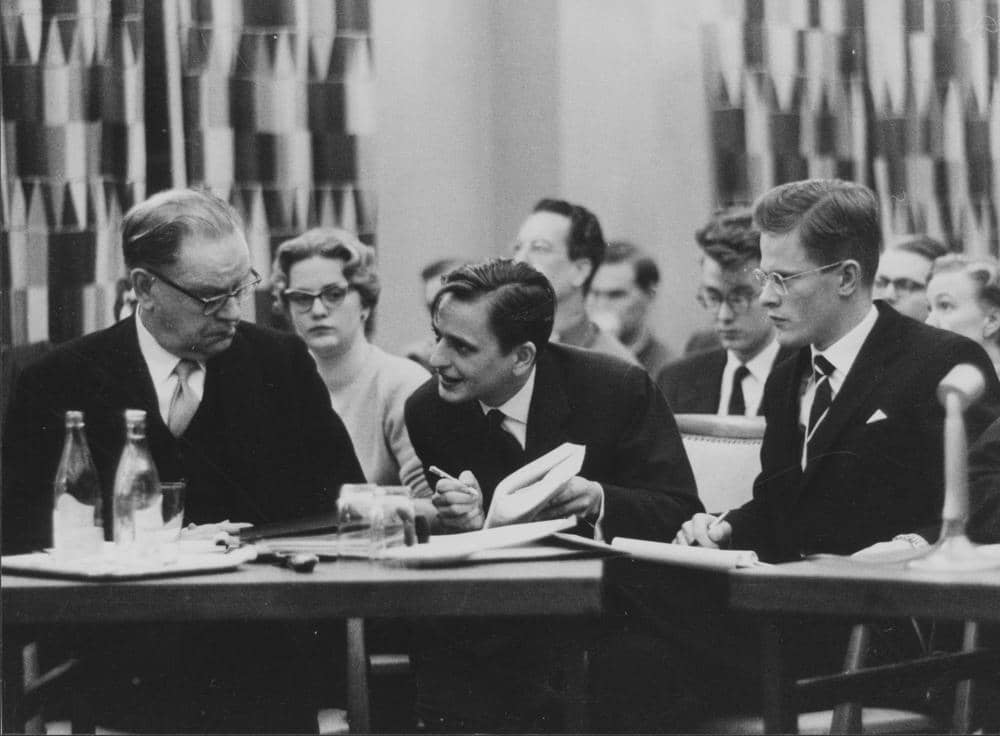 Erlander (left) in 1959 with two of