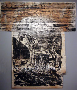 Grane (1980-1993), cetakan kayu dengan cat dan kolase di atas kertas yang dipasang di linen, Museum of Modern Art, New York