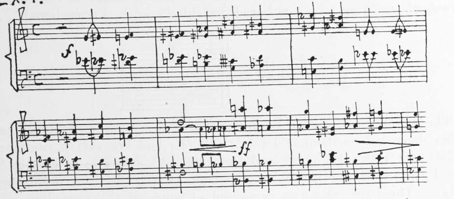 《전주곡과 푸가》 작품15 (1927) 악보 발췌