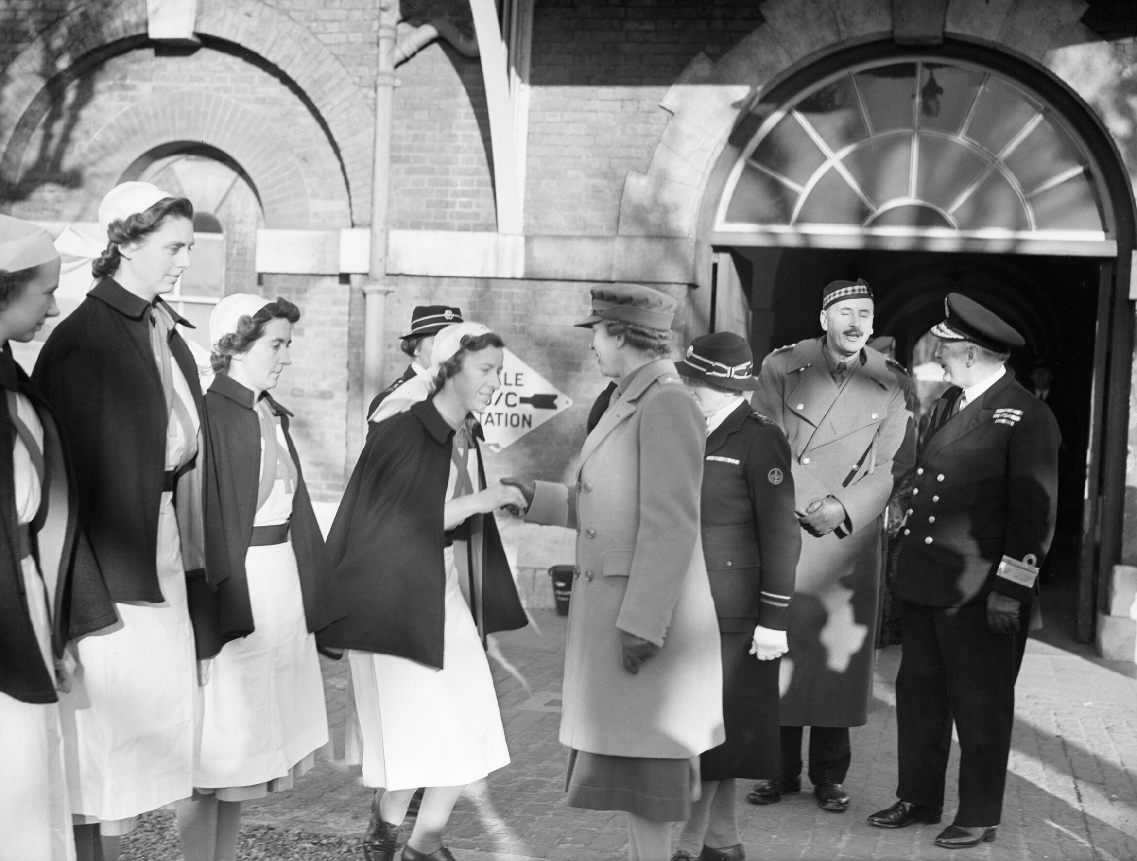 The Princess Royal visiting the Royal Hospital Haslar in 1943