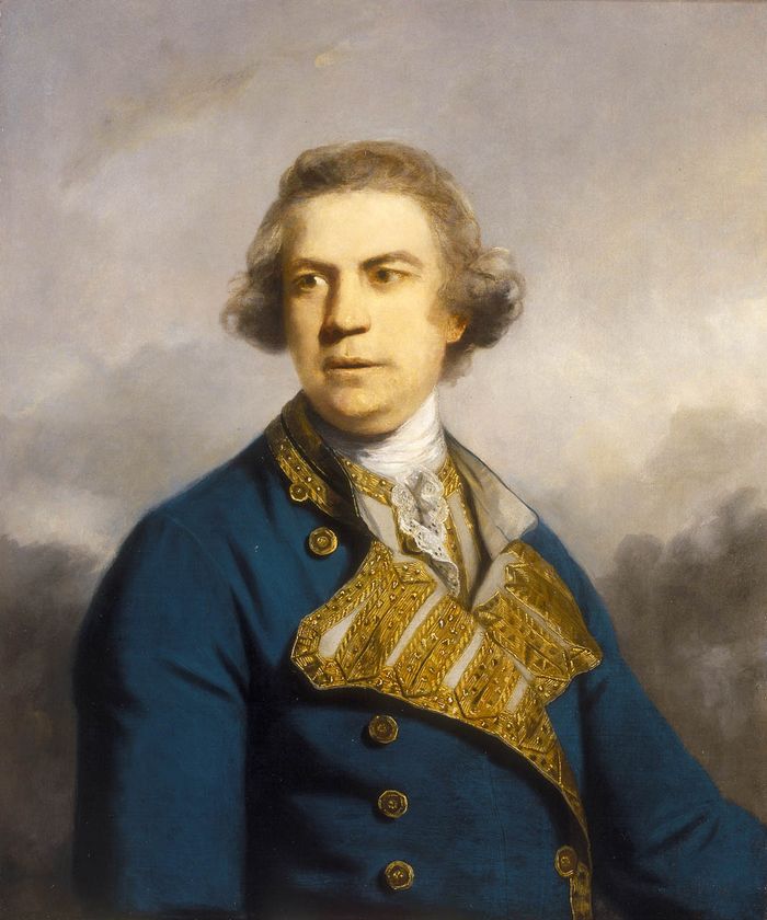 Keppel, memakai pakaian seragam tidak rasmi pegawai bendera, 1765, oleh Joshua Reynolds (Muzium Maritim Nasional).