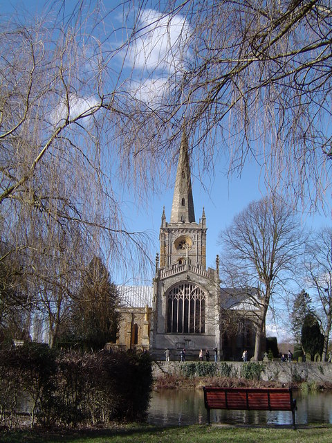 Holy Trinity Church, Stratford upon Avon, where Judith was married. View from the opposite bank of the River Avon.