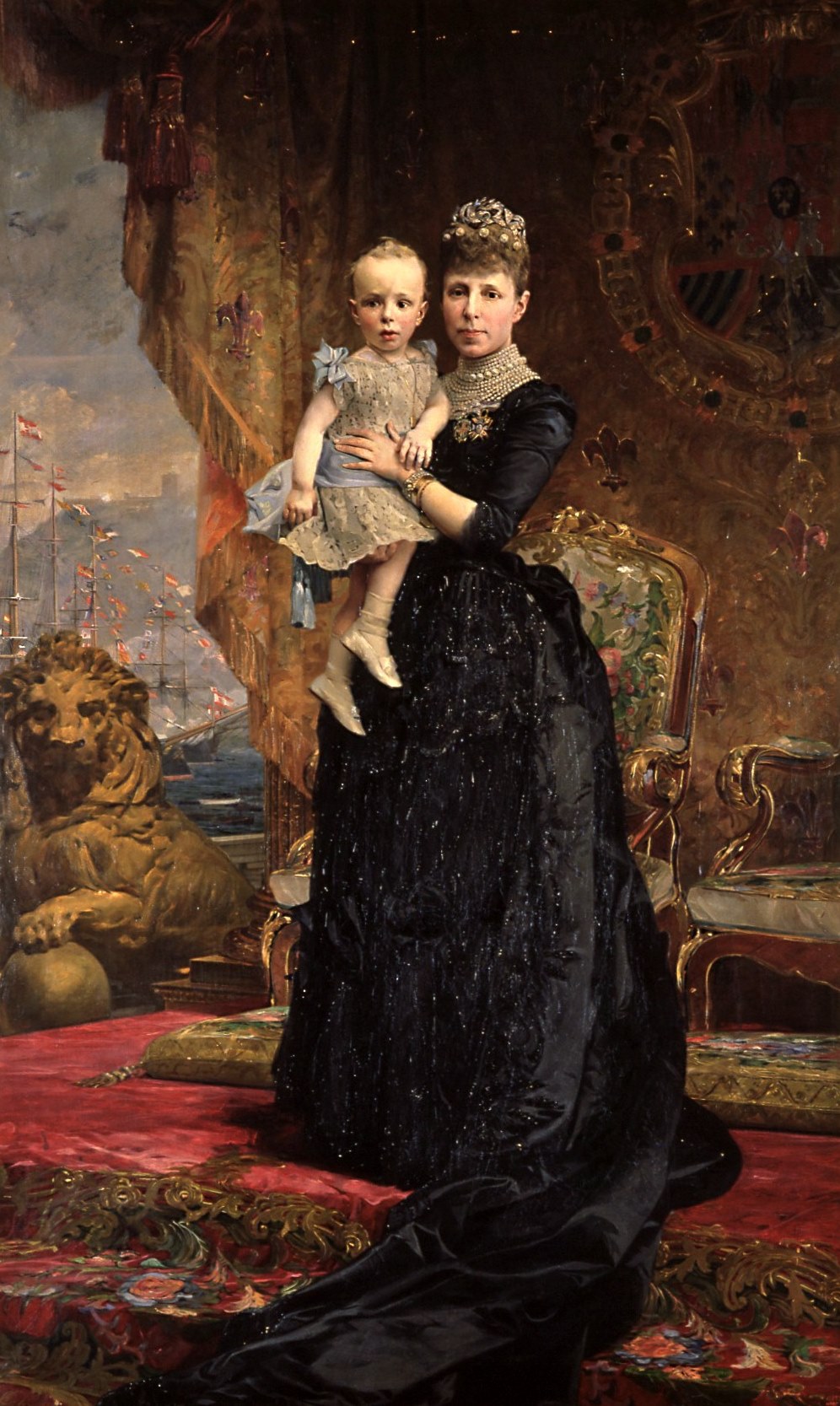 Maria Christina holding Alfonso XIII, by Antoni Caba.