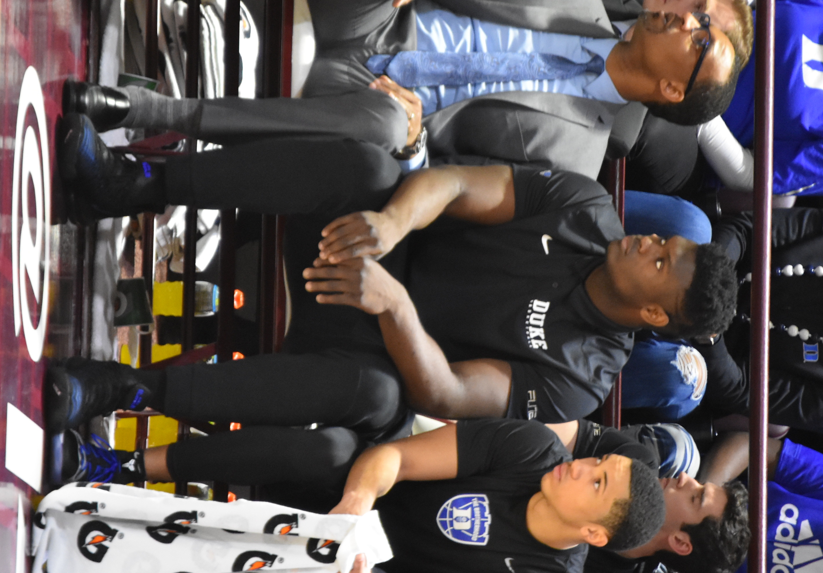 Williamson on the bench with a knee injury in February 2019.